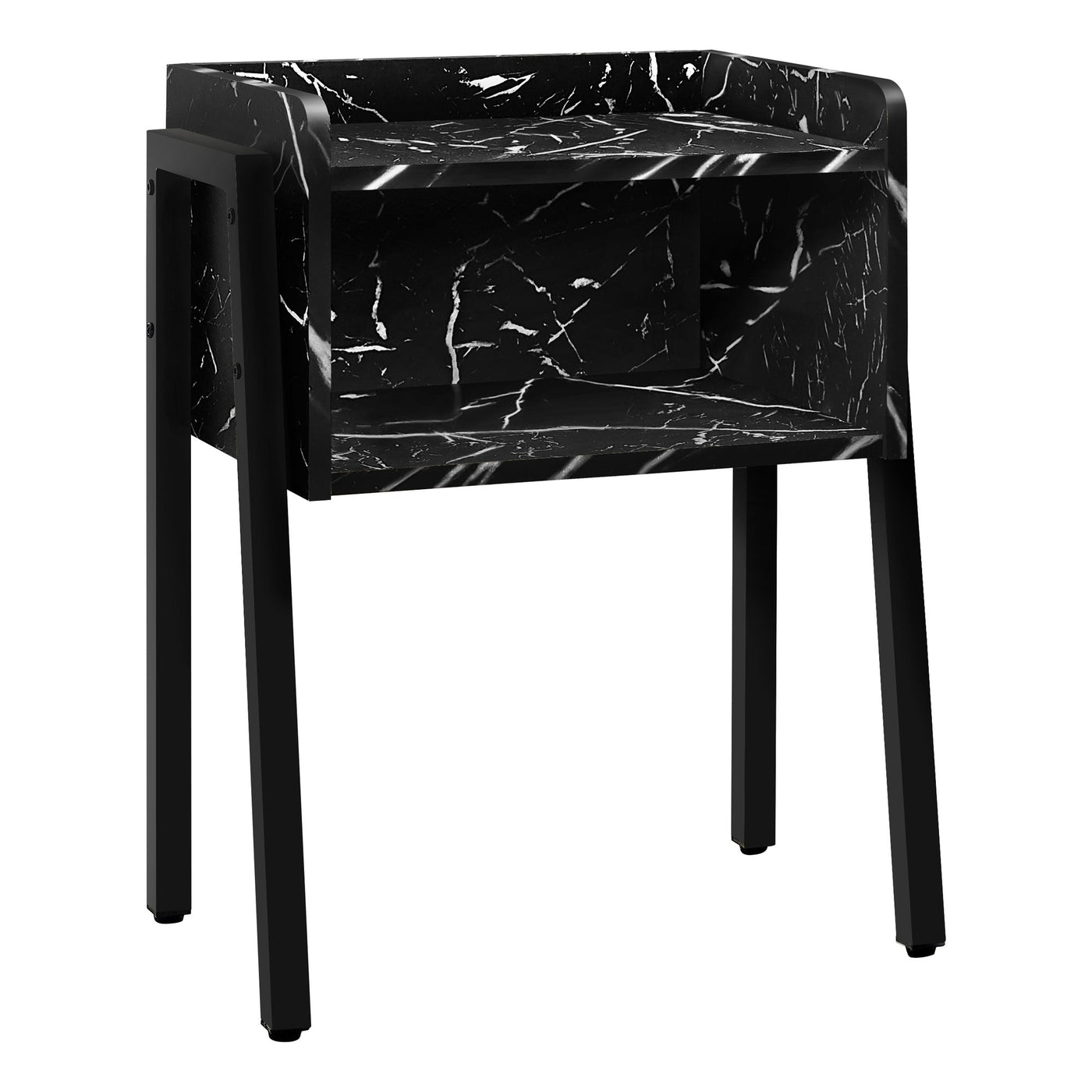 Black Marblelook Black Metal Side Table The Brick