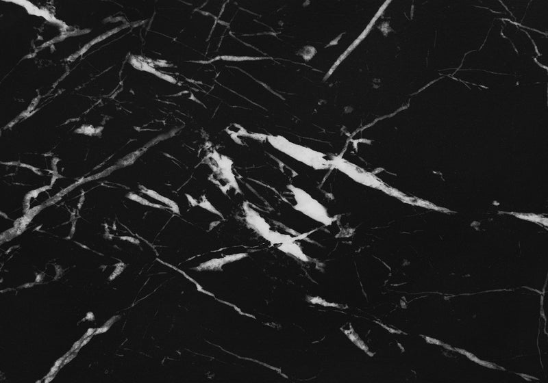 Black Marble-look Black Metal Side Table Nightstand Table