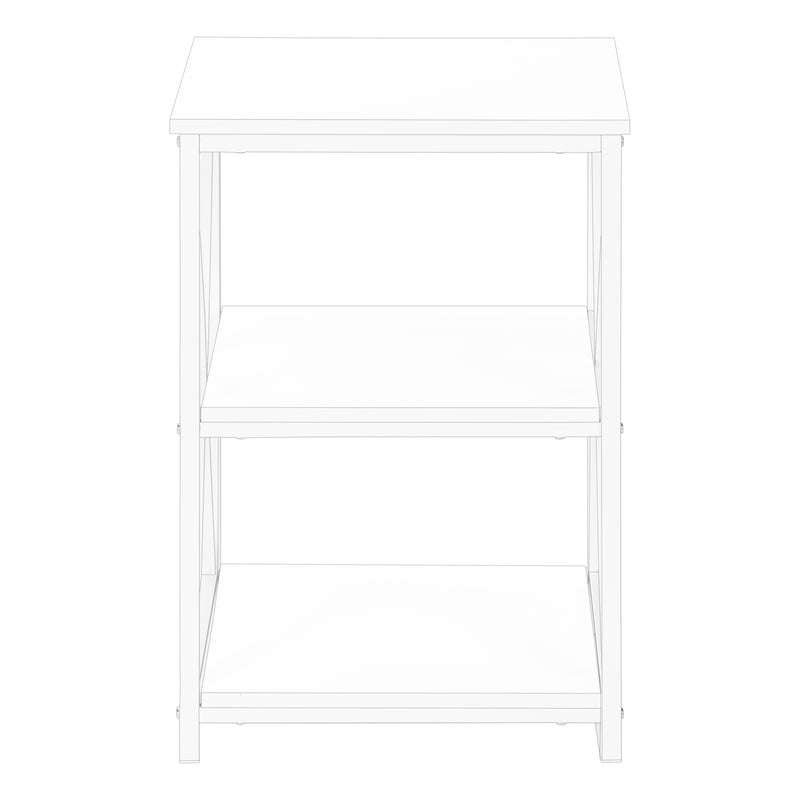 White White Metal Side Table Nightstand The Brick