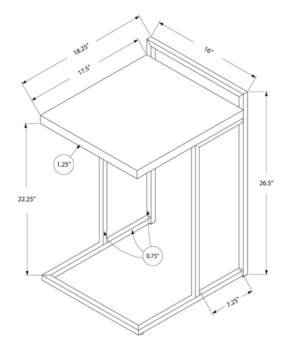 Glossy White Chrome Metal Side Table