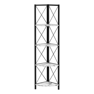 White Marble-look black Bookcase