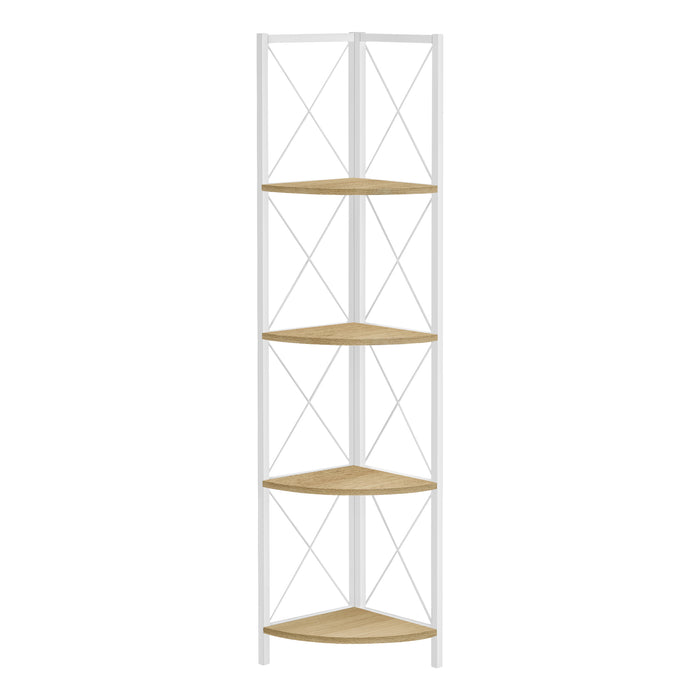 Natural Wood-look white Bookcase