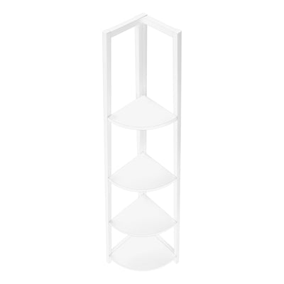 White White Metal Corner Etagere Bookcase