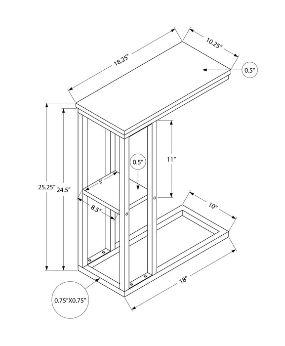 White Marble-look black Metal Side Table