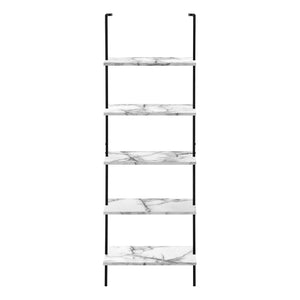 White Marble-look Bookcase