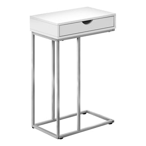 White Silver Side Table