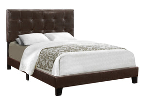 Full Size Dark Brown Leather-look Bed