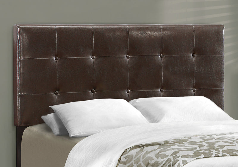 Full Size Dark Brown Leather-look Bed - The Brick