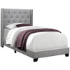 Twin Size Grey Linen with Chrome Trim Bed