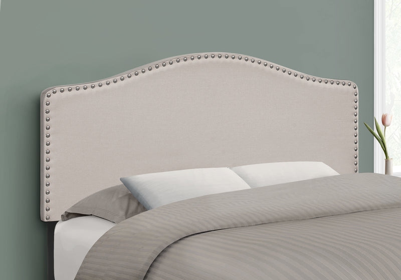 Full Size Beige Linen-look Headboard