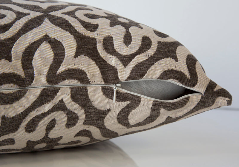 Dark Taupe Motif Design 1pc Pillow