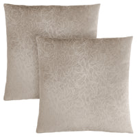 Taupe Floral Velvet 2pcs Pillow
