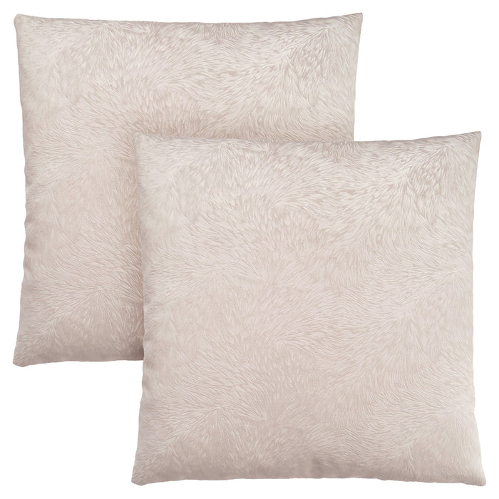 Light Taupe Feathered Velvet 2pcs Pillow