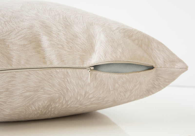Light Taupe Feathered Velvet 2pcs Pillow