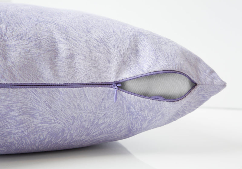 Light Purple Feathered Velvet 2pcs Pillow