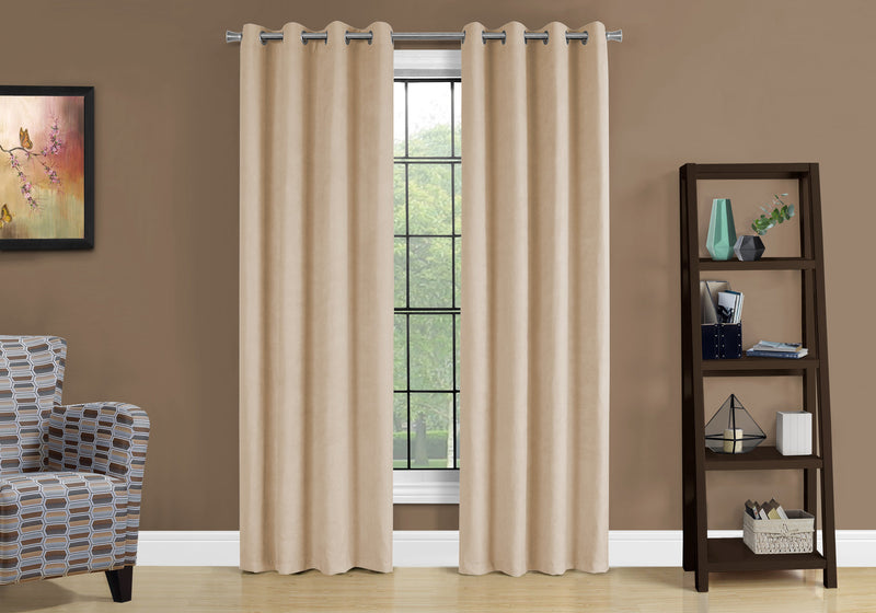 Beige Darkening 2-Piece Curtain Panel - 54\" x 95\"