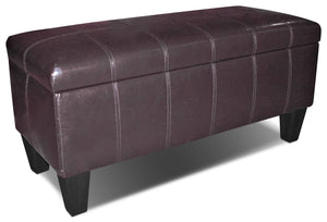 Jackson Faux Leather Storage Ottoman - Brown