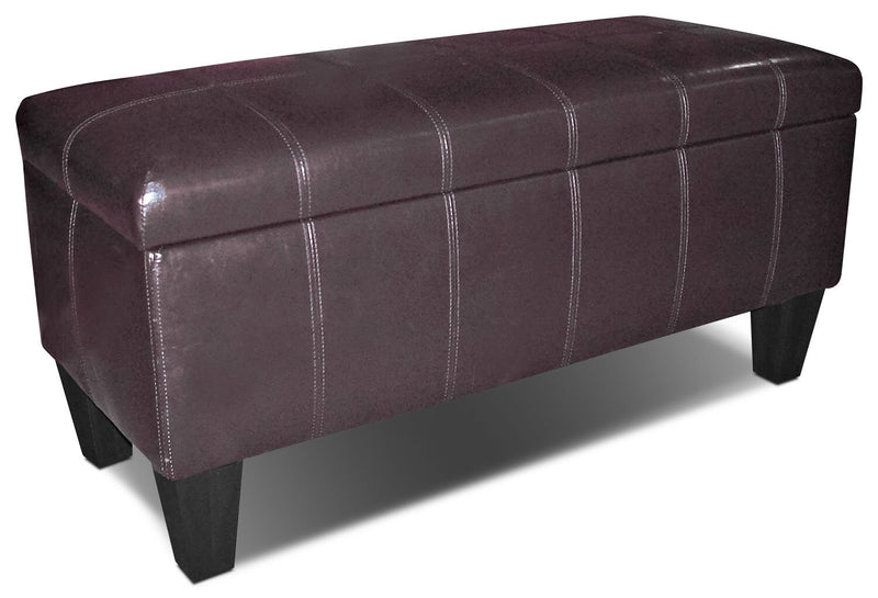 Jackson 39\" Storage Ottoman - Brown Faux Leather