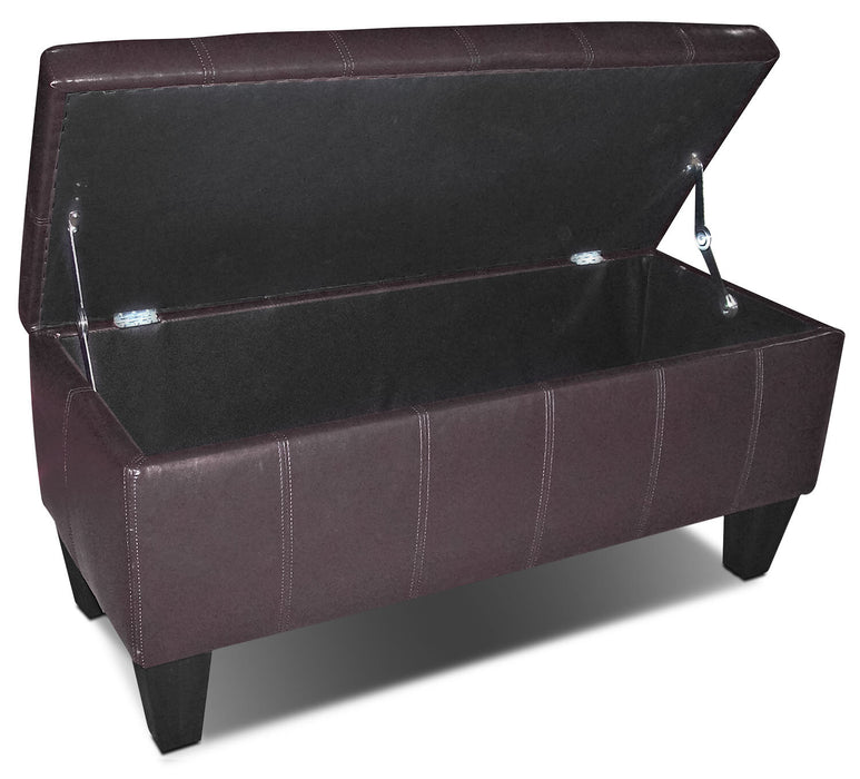 Jackson 39\" Storage Ottoman - Brown Faux Leather