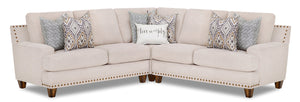 Jairo 3-Piece Linen-Look Fabric Sectional - Linen | Sofa sectionnel Jairo 3 pièces en tissu d'apparence lin - lin | JAIRSEC3