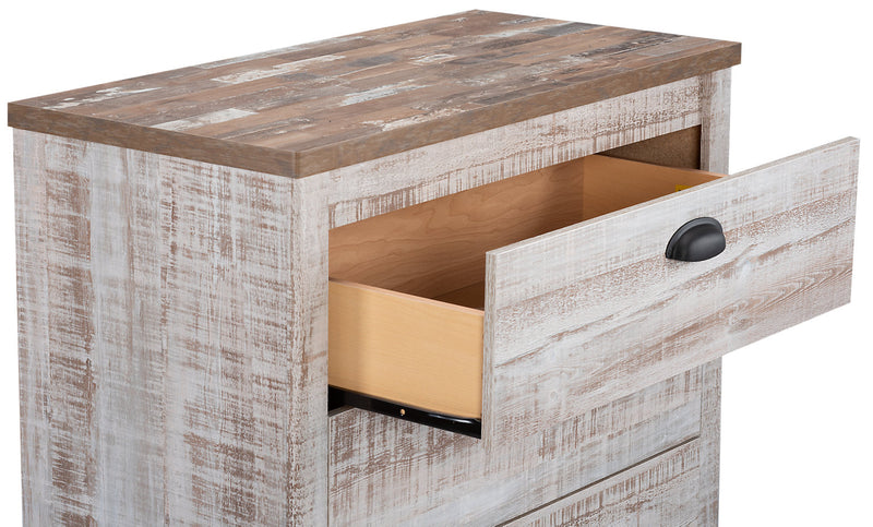 Kaia 5-Drawer Bedroom Chest, 31.38\"W x 45.3\"H, Made in Canada - Whitewash