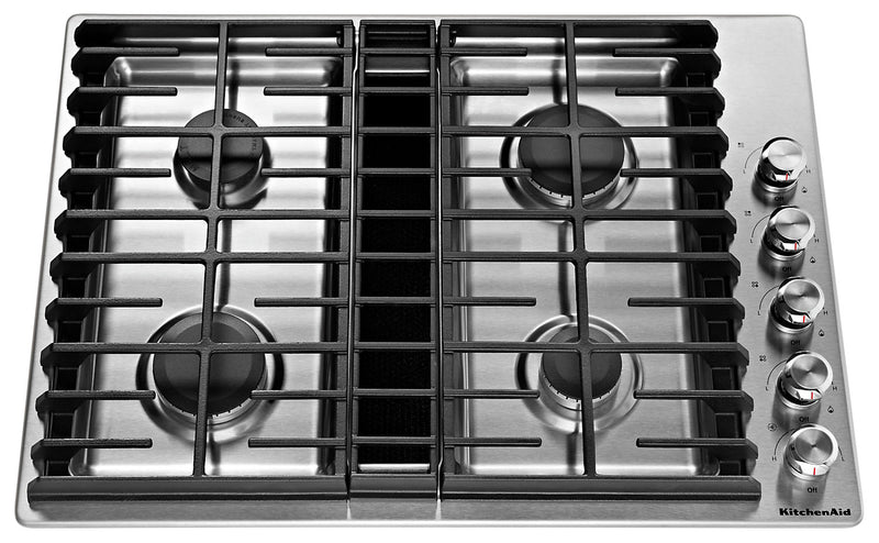 KitchenAid 30" 4-Burner Gas Downdraft Cooktop - KCGD500GSS