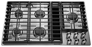 KitchenAid 36" Five-Burner Gas Cooktop - KCGD506GSS|Surface de cuisson à gaz KitchenAid de 36 po à 5 brûleurs - KCGD506GSS|KCGD506S