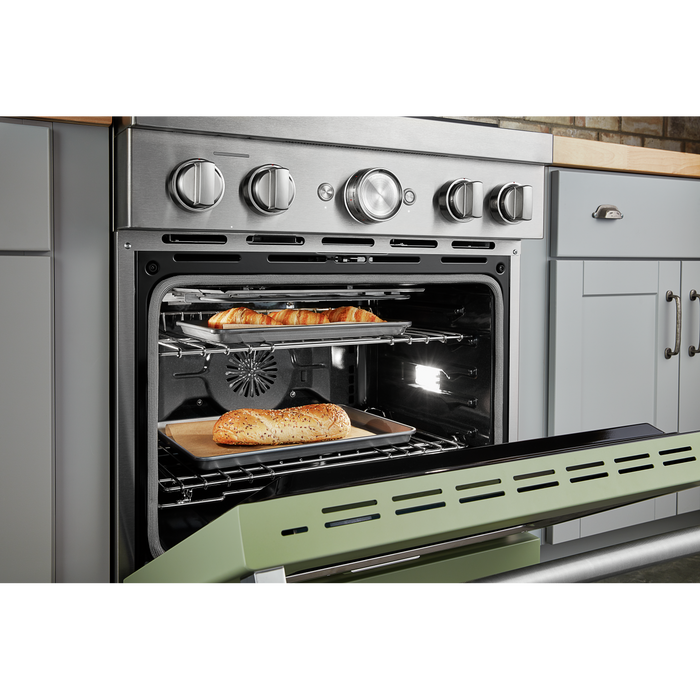 KitchenAid 4.1 Cu. Ft. Smart Gas Range with Self-Clean - Avocado Cream - KFGC500JAV