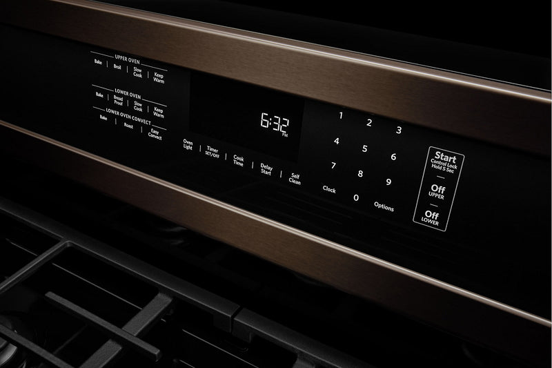 KitchenAid 30" Gas Double Oven Convection Range KFGD500EBS The Brick