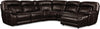 Kimba 6-Piece Leather-Look Fabric Sectional with Left-Facing Power Reclining Chair - Brown