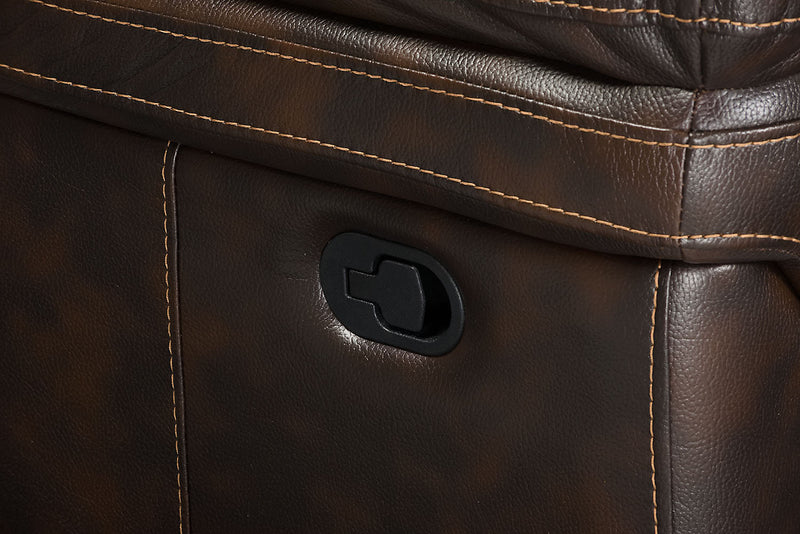 Leo LeathAire® Fabric Reclining Sofa Walnut The Brick