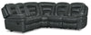 Leo 5-Piece Faux Leather Reclining Sectional - Grey