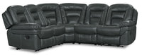 Leo 5-Piece Faux Leather Reclining Sectional - Grey 