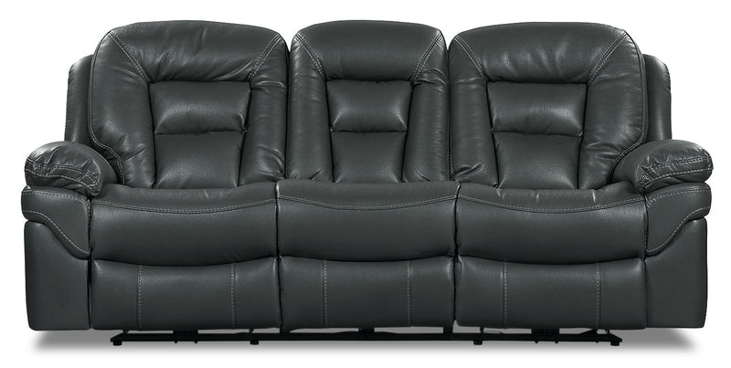 Leo Leath-Aire® Fabric Reclining Sofa – Grey - Contemporary style Sofa in Grey