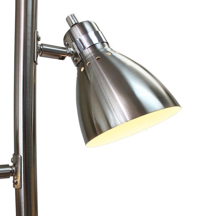 Simple Designs Metal  3-light Tree Floor Lamp, Brushed Nickel Finish