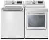 LG 5.8 Cu.Ft Top-Load Washer and 7.3 Cu. Ft. Electric Dryer with TurboSteam - White