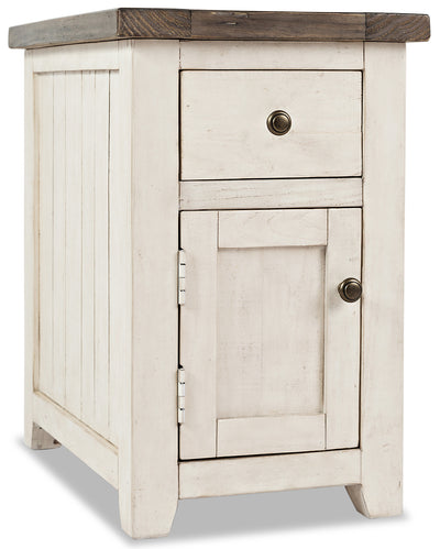 Madison Chairside Table – White - {Rustic}, {Modern}, {Contemporary} style End Table in White {Reclaimed Wood}