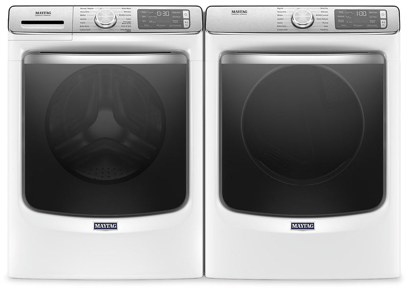 Maytag Front-Load 5.8 Cu. Ft. Smart Washer with Extra Power and 7.3 Cu. Ft. Electric Smart Dryer – White - Laundry Set in White