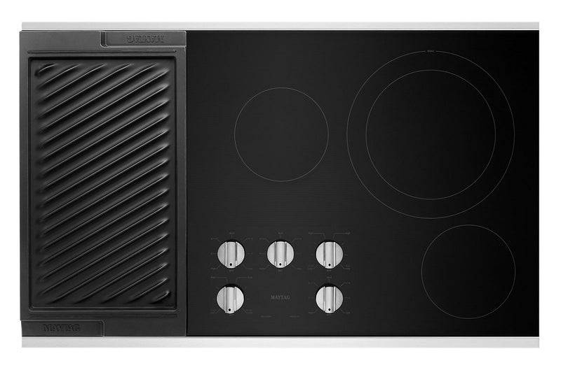 Maytag 36" Electric Cooktop with Reversible Grill and Griddle - MEC8836HS