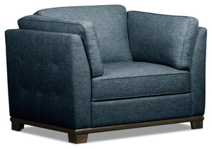 Oakdale Linen-Look Fabric Chair - Blue