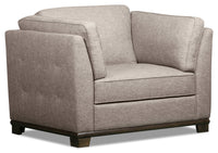 Oakdale Linen-Look Fabric Chair - Mushroom