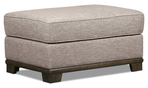 Oakdale Linen-Look Fabric Ottoman - Mushroom|Pouf Oakdale en tissu d'apparence lin - champignon|OAK2MUOT