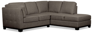 Oakdale 2-Piece Linen-Look Fabric Right-Facing Sectional - Charcoal