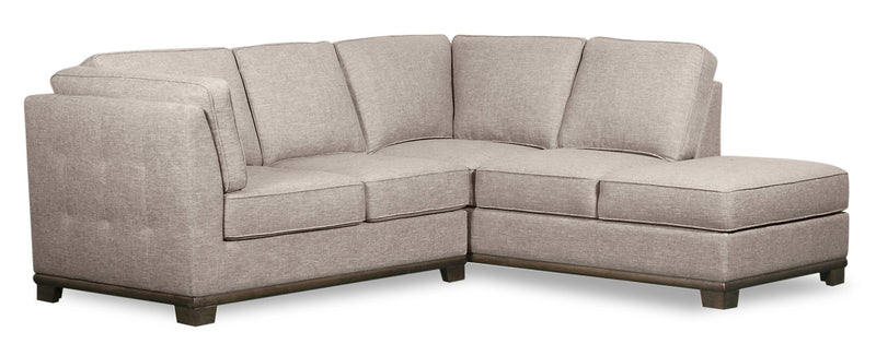 Oakdale 2-Piece Linen-Look Fabric Right-Facing Sectional - Mushroom