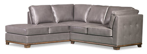 Oakdale 2-Piece Leather-Look Fabric Left-Facing Sectional - Grey | Sofa sectionnel de gauche Oakdale 2 pièces en tissu d'apparence cuir - gris | OKLGYLS2