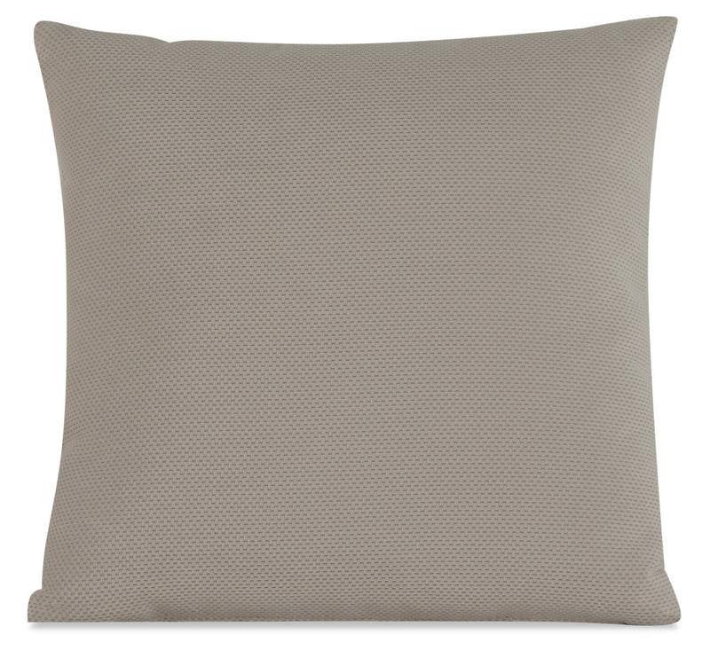 Textured Polyester Accent Pillow - Plush Ecru