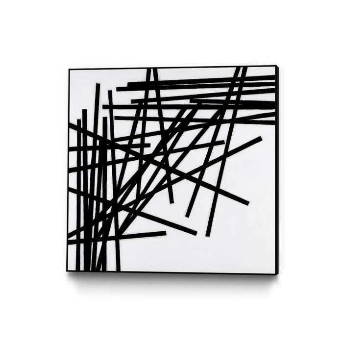 \"Alumettes\" Canvas Framed Black 20x20 Wall Art