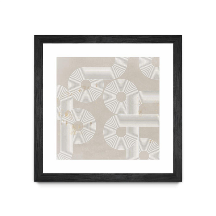 \"Fluxus I\" Matted and Framed Black 30x30 Wall Art