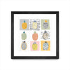 \"Nine Pineapples\" Matted and Framed Black 36x36 Wall Art