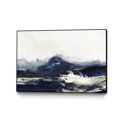 "Water" Canvas Framed Black 36x24 Wall Art